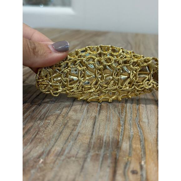 Vintage Gold Tone Unique Flexible Woven Belt - Picture 9 of 9